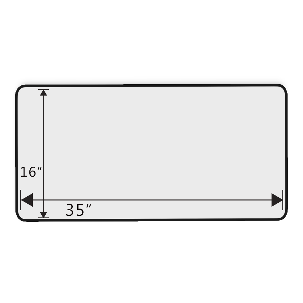 Desk Mat - 16" x 35" - Black Edge