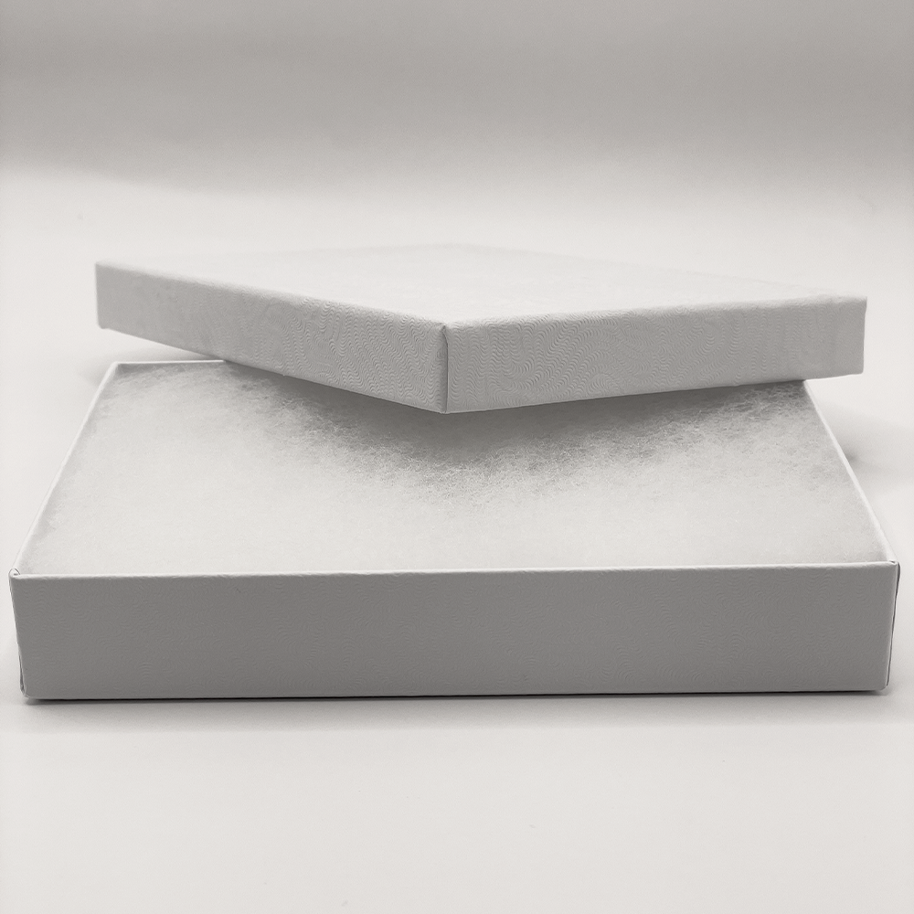 White Box with Cotton Insert - 5 1/4" x 3 3/4"
