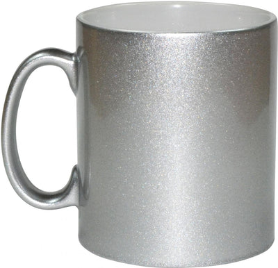 Silver Metallic Ceramic Mug - 11 oz