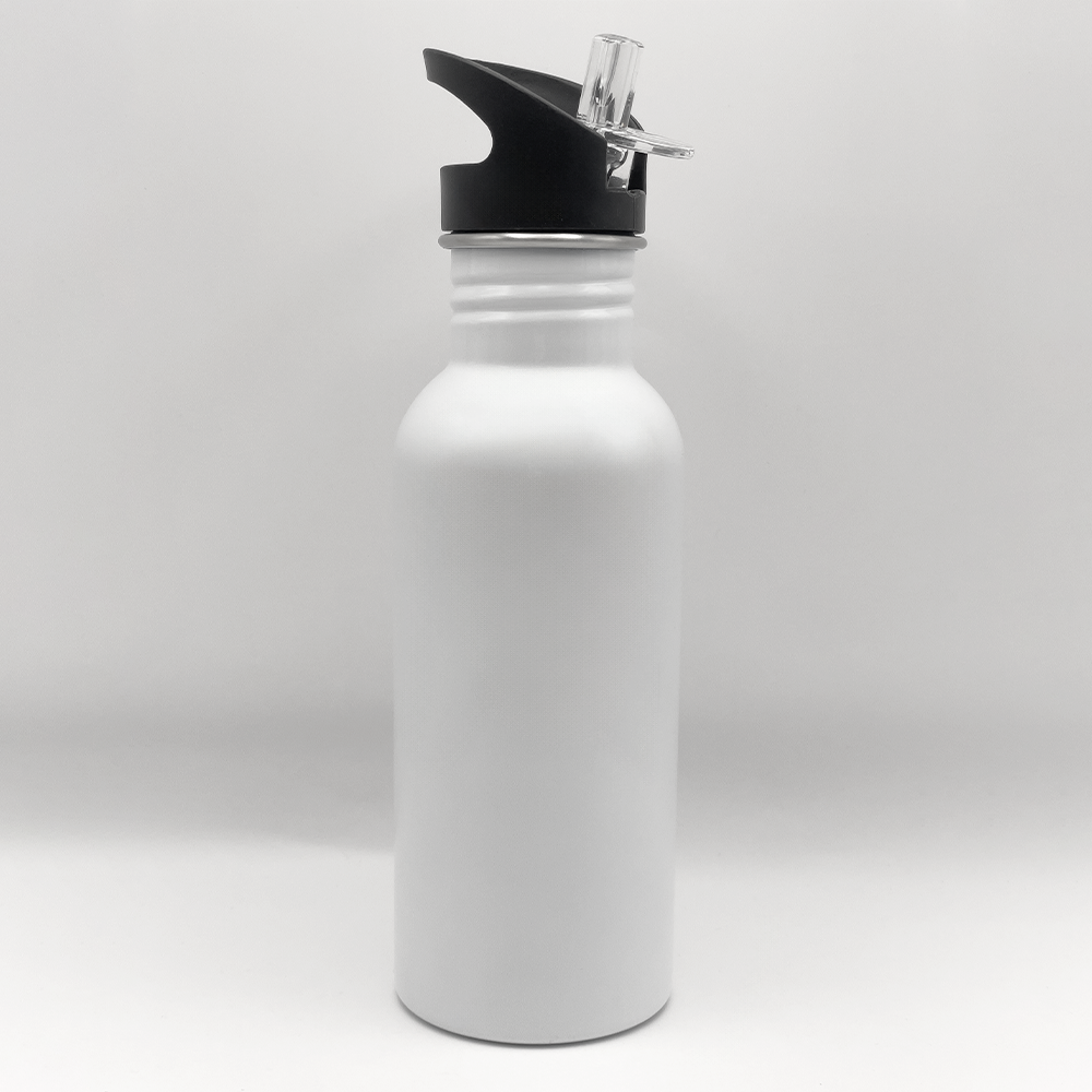 Bottle with Straw Top - White - 20oz