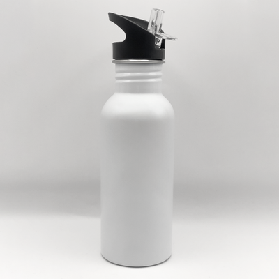Bottle with Straw Top - White - 20oz