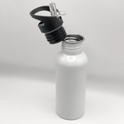 Bottle with Straw Top - White - 20oz