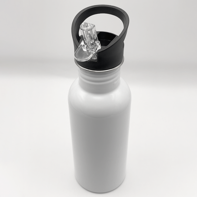 Bottle with Straw Top - White - 20oz