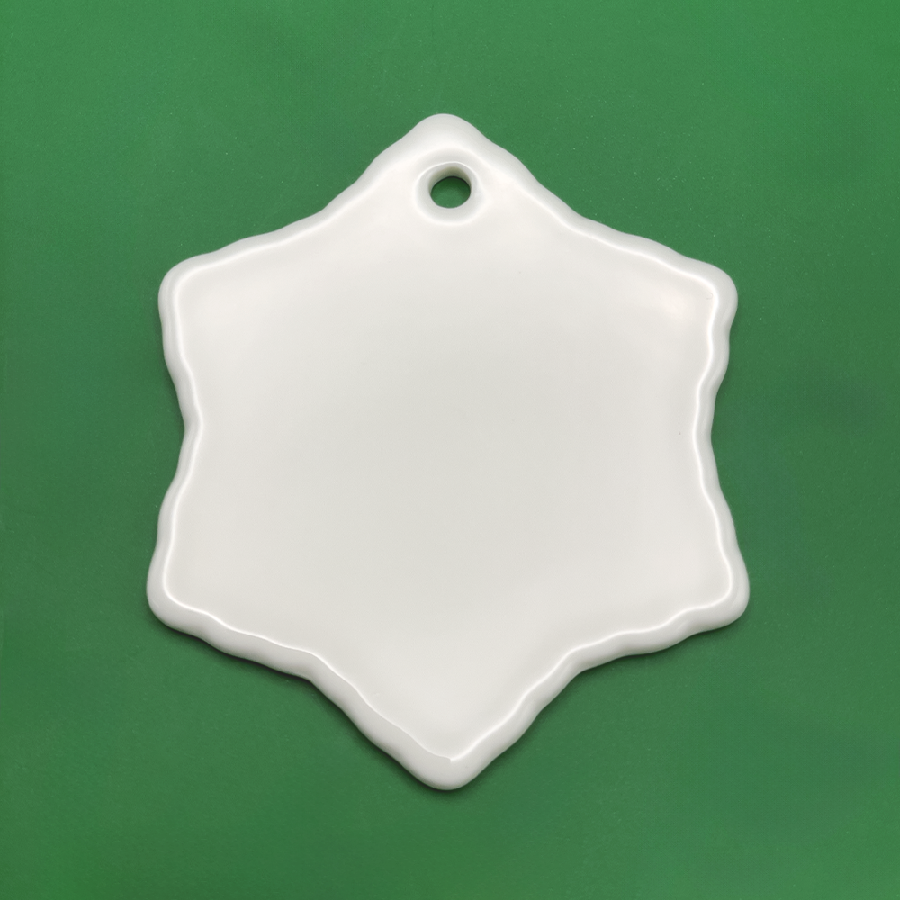 Ceramic Snowflake Ornament - 3"