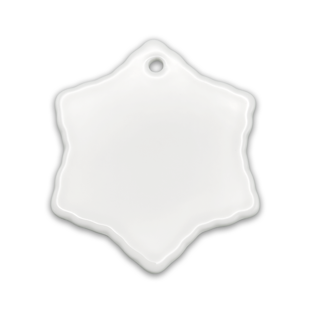 Ceramic Snowflake Ornament - 3"