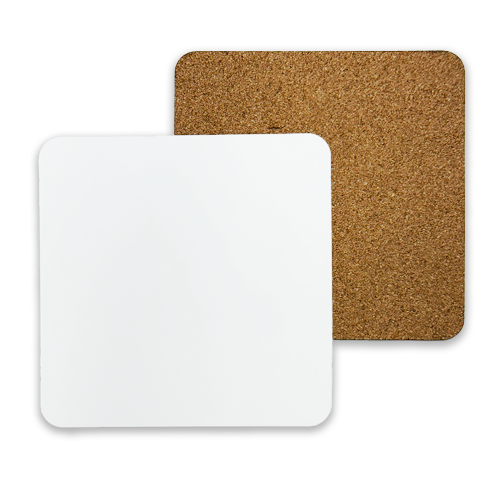 Hardboard Coasters Cork Back - Set of 2