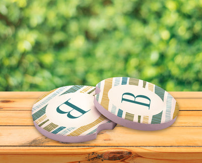 Glossy Ceramic Car Coasters - Set of 2