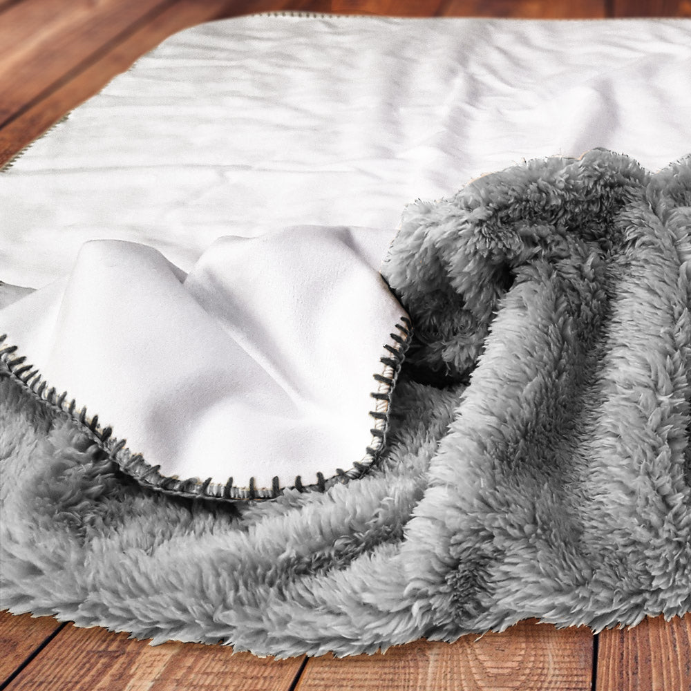 Gray Sherpa Blanket - 30" x 40"