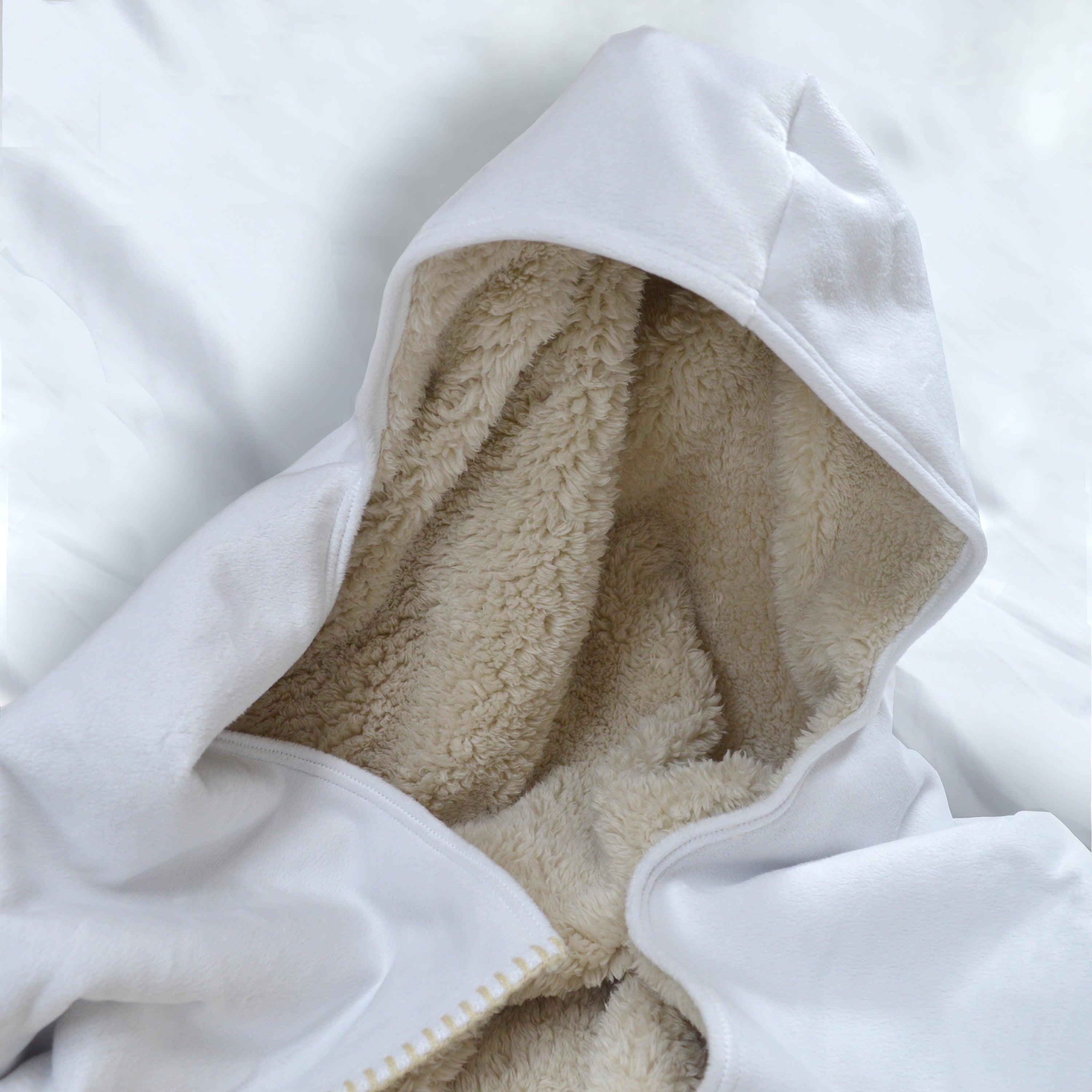 Hooded Tan Sherpa Blanket - 50" x 60"