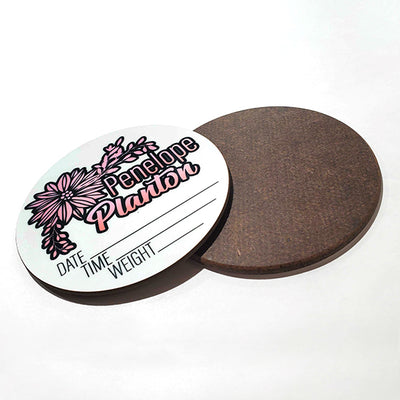 Round Hardboard Announcement Sign - 3.5"