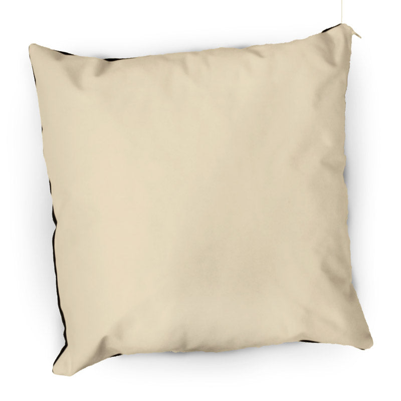 Ivory Burlap Throw Pillow Case - 18" x 18" - Black Back