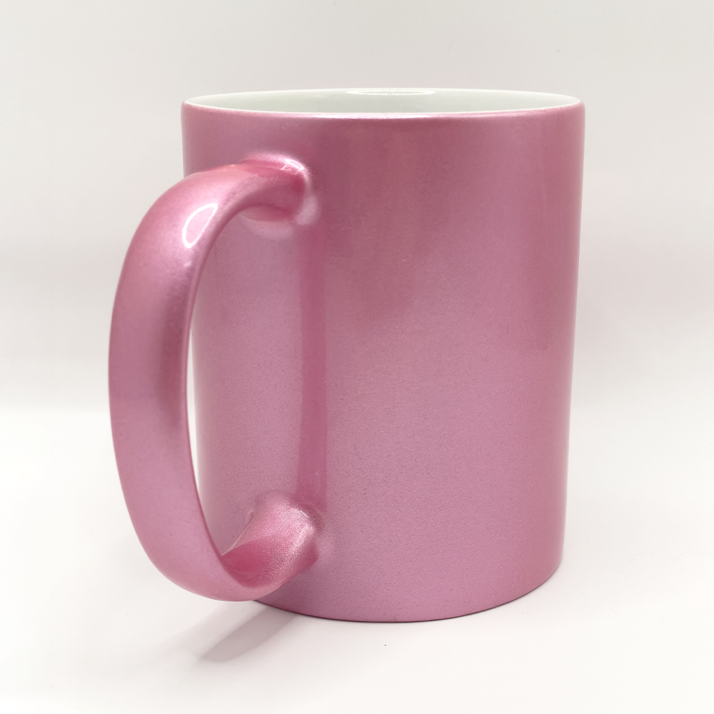 Pink Metallic Ceramic Mug - 11 oz