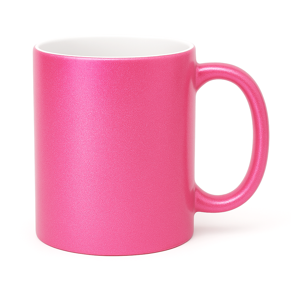 Pink Metallic Ceramic Mug - 11 oz