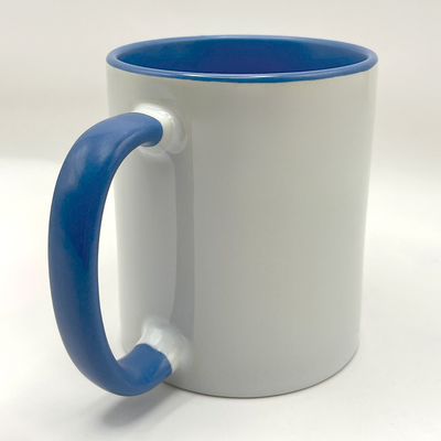 Ceramic Mug with Colored Handle and Inside - 11 oz