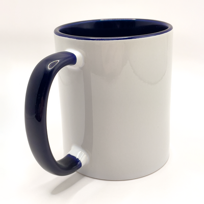 Ceramic Mug with Colored Handle and Inside - 11 oz
