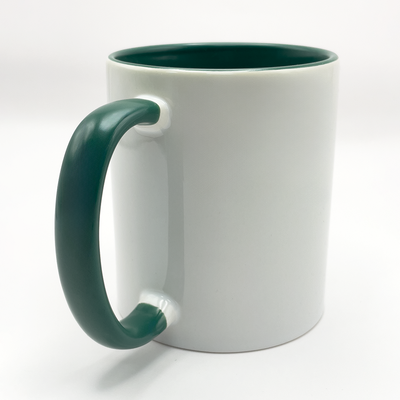 Ceramic Mug with Colored Handle and Inside - 11 oz