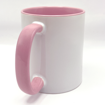 Ceramic Mug with Colored Handle and Inside - 11 oz