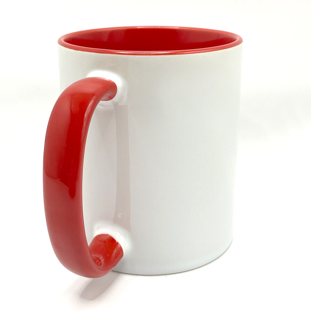 Ceramic Mug with Colored Handle and Inside - 11 oz