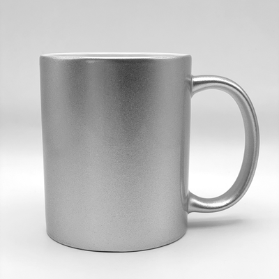 Silver Metallic Ceramic Mug - 11 oz