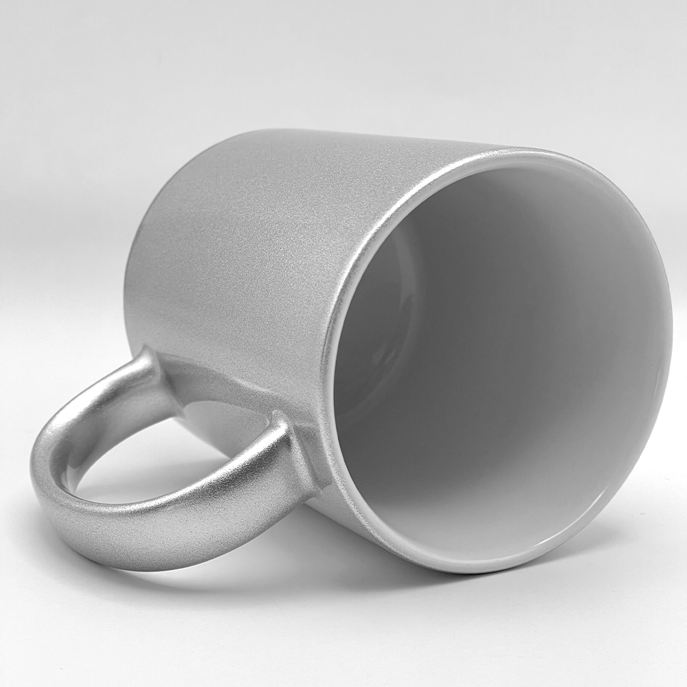 Silver Metallic Ceramic Mug - 11 oz