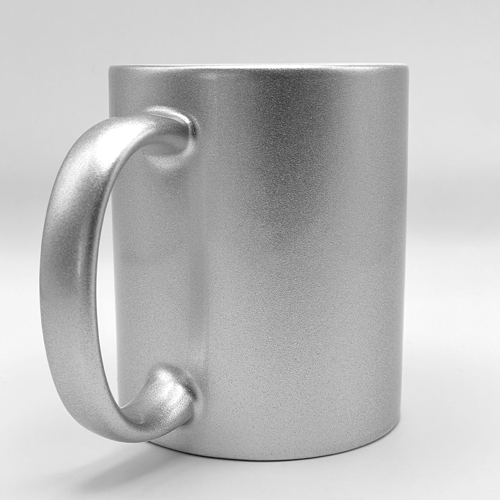 Silver Metallic Ceramic Mug - 11 oz