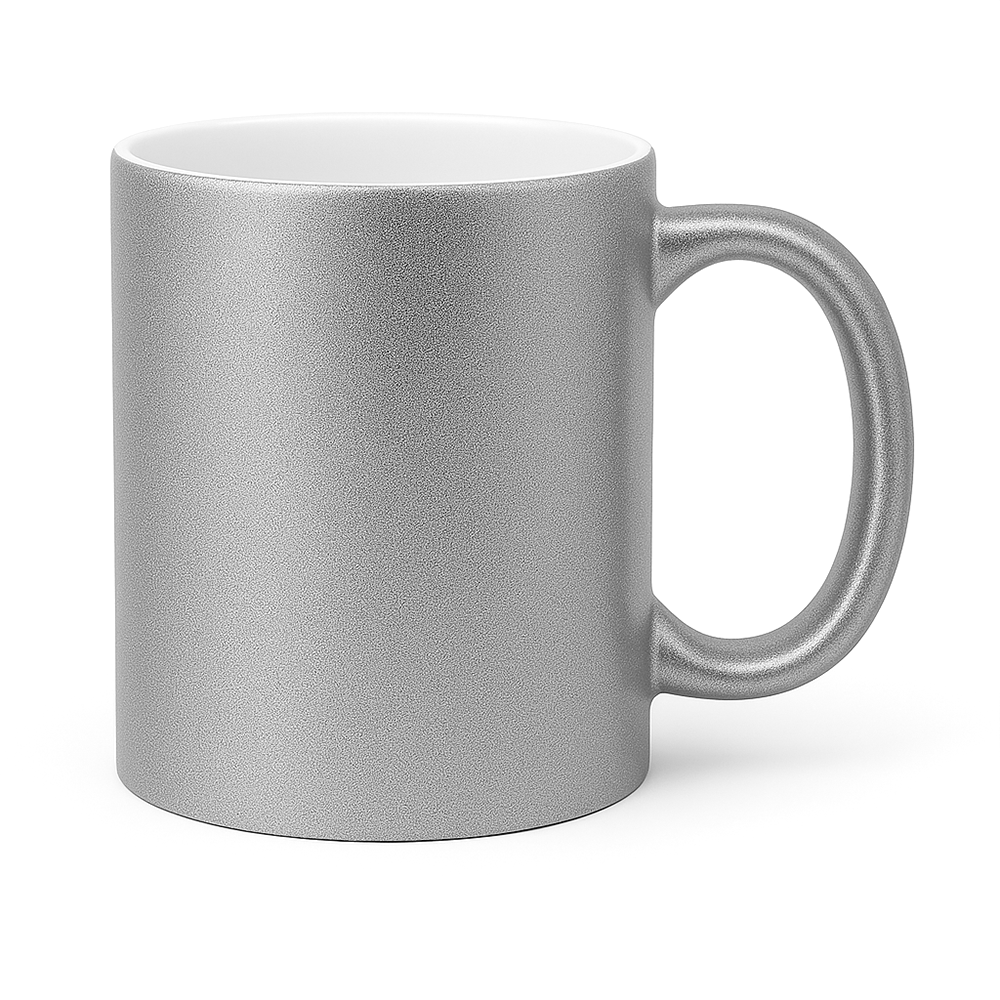 Silver Metallic Ceramic Mug - 11 oz