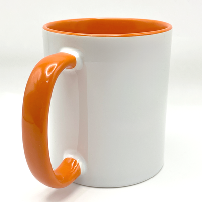 Ceramic Mug with Colored Handle and Inside - 11 oz