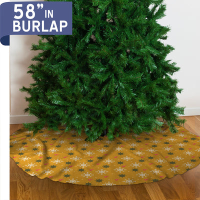 Christmas Tree Skirt - Burlap - 58"
