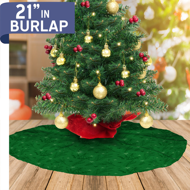 Christmas Tree Skirt - Burlap - 21"