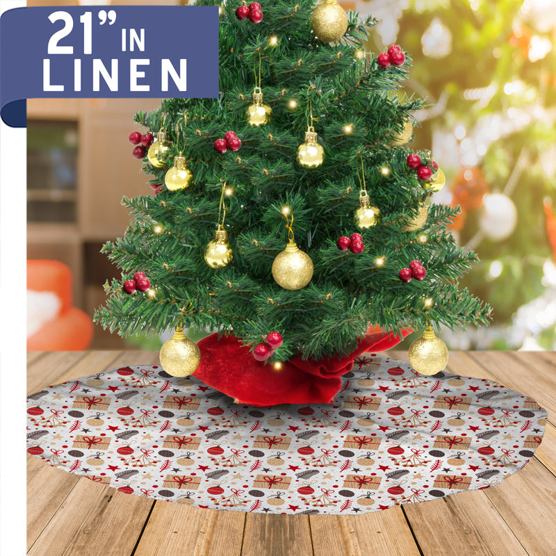 Christmas Tree Skirt - Linen - 21"