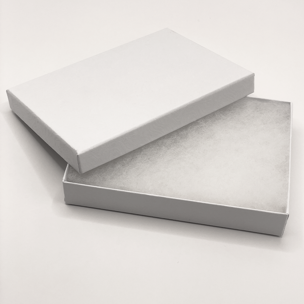 White Box with Cotton Insert - 5 1/4" x 3 3/4"