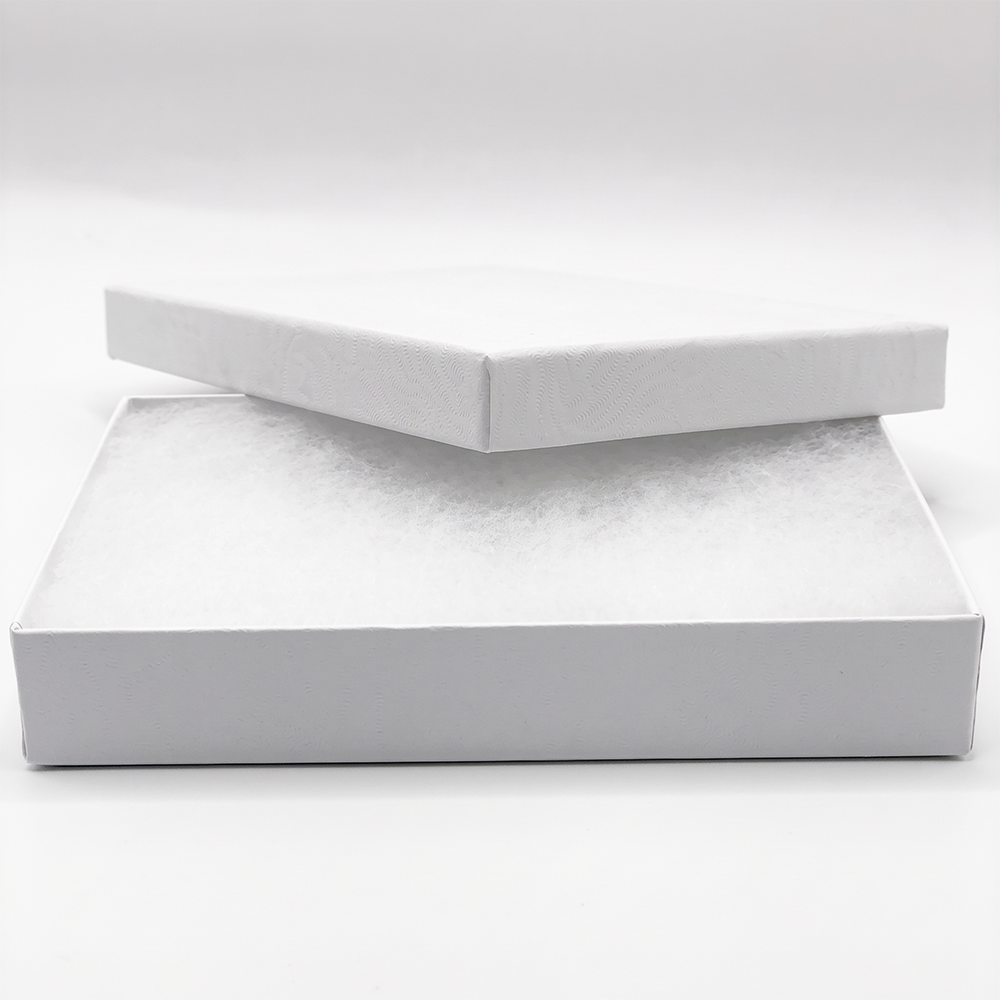 White Box with Cotton Insert - 5 1/4" x 3 3/4"