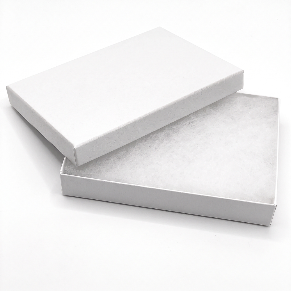 White Box with Cotton Insert - 5 1/4" x 3 3/4"