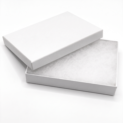 White Box with Cotton Insert - 5 1/4" x 3 3/4"