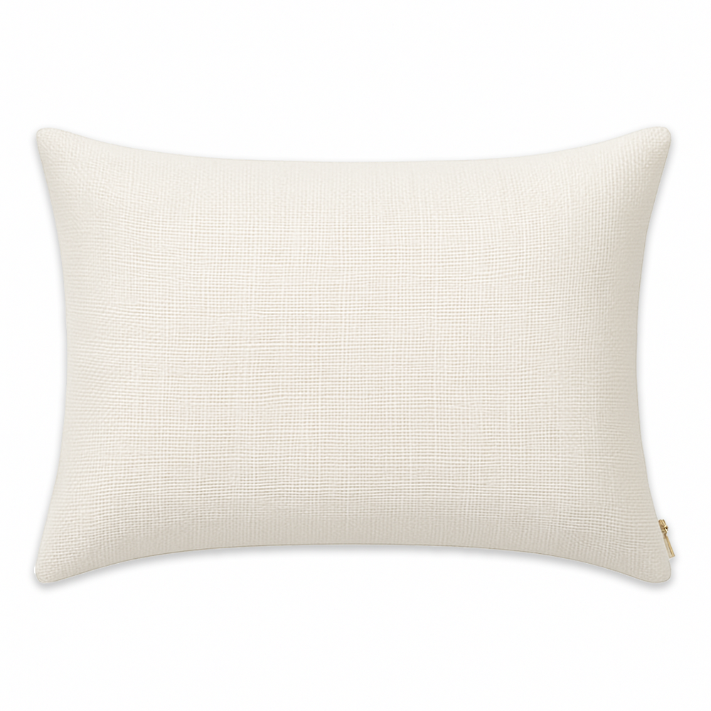 White Burlap Throw Pillow Case - 18" x 12"
