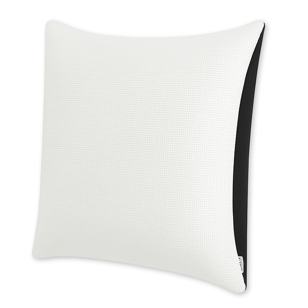 White Burlap Throw Pillow Case - 18" x 18" - Black Back