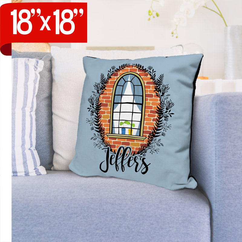 White Burlap Throw Pillow Case - 18" x 18" - Black Back