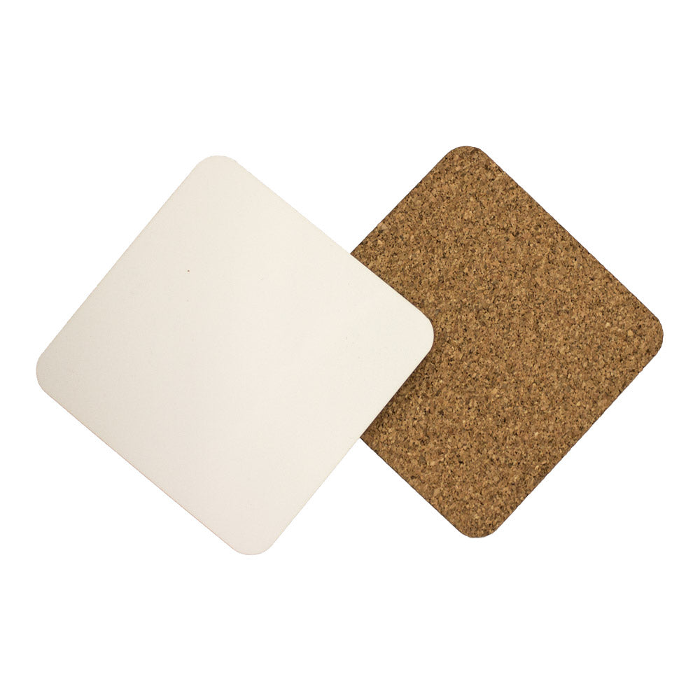 Hardboard Coasters Cork Back - Set of 4