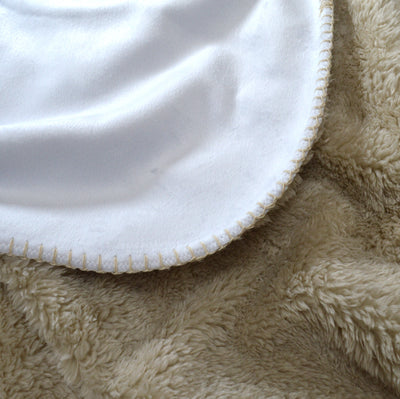 Hooded Tan Sherpa Blanket - 50" x 60"