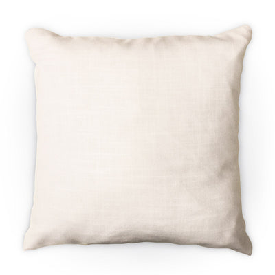 White Burlap Throw Pillow Case - 18" x 18" - Black Back