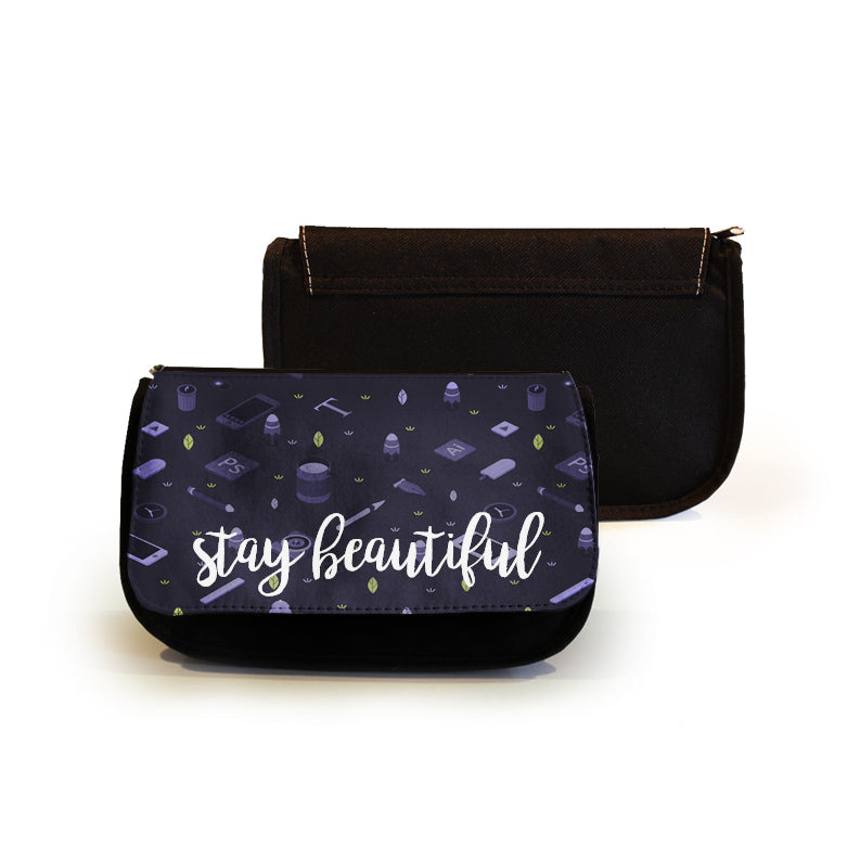 Cosmetic Bag - Canvas - 8.5" x 5.5" - w/ Printable Flap