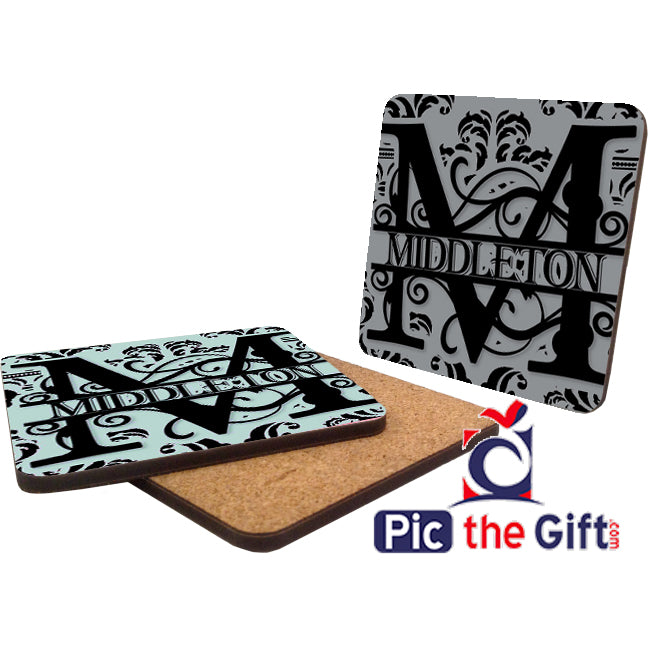 Hardboard Coasters Cork Back - Set of 2
